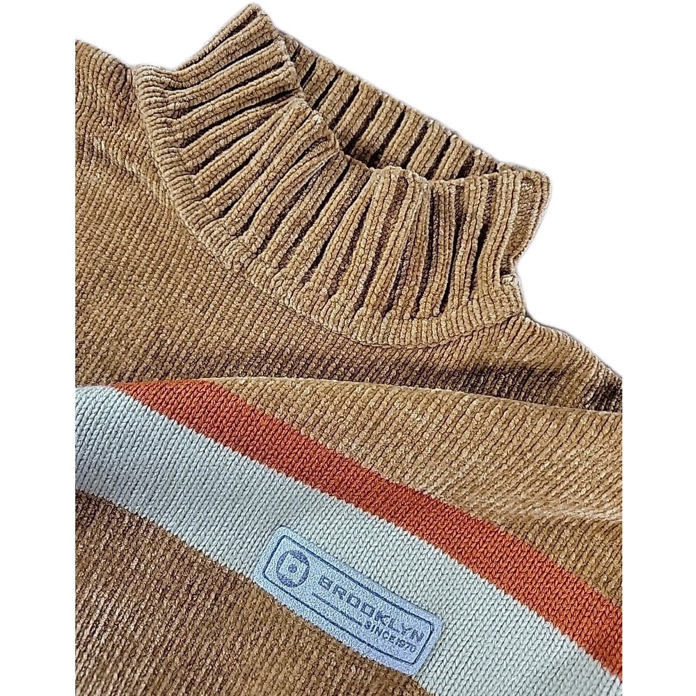 Vintage Men's‎ BROOKLYN XPRESS Sweater Y2K Size Large multicolor Stripe 2000's